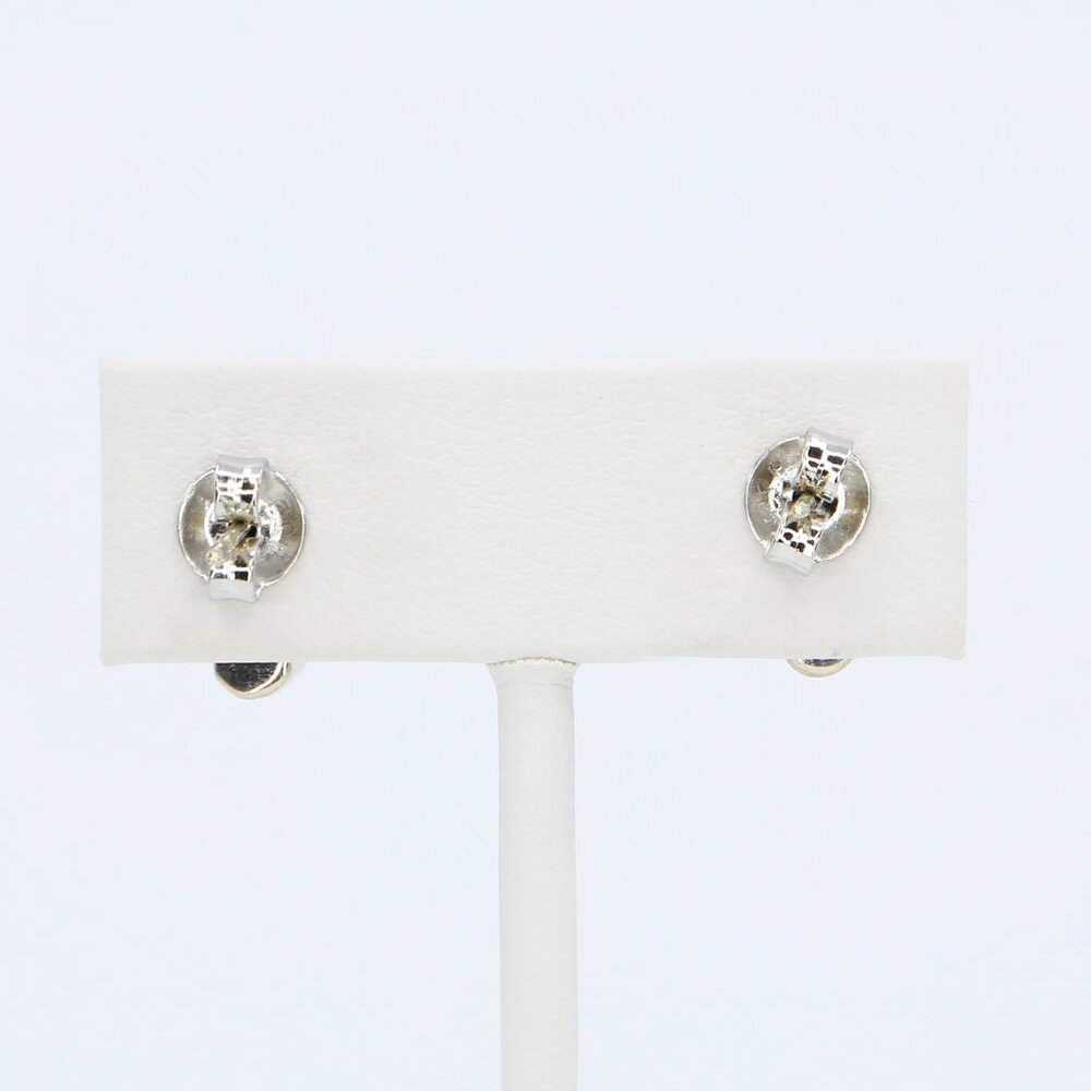 Handmade 925 Sterling Silver Purple Pearls With Crystal Accents Post Earrings - Picture 3 of 5